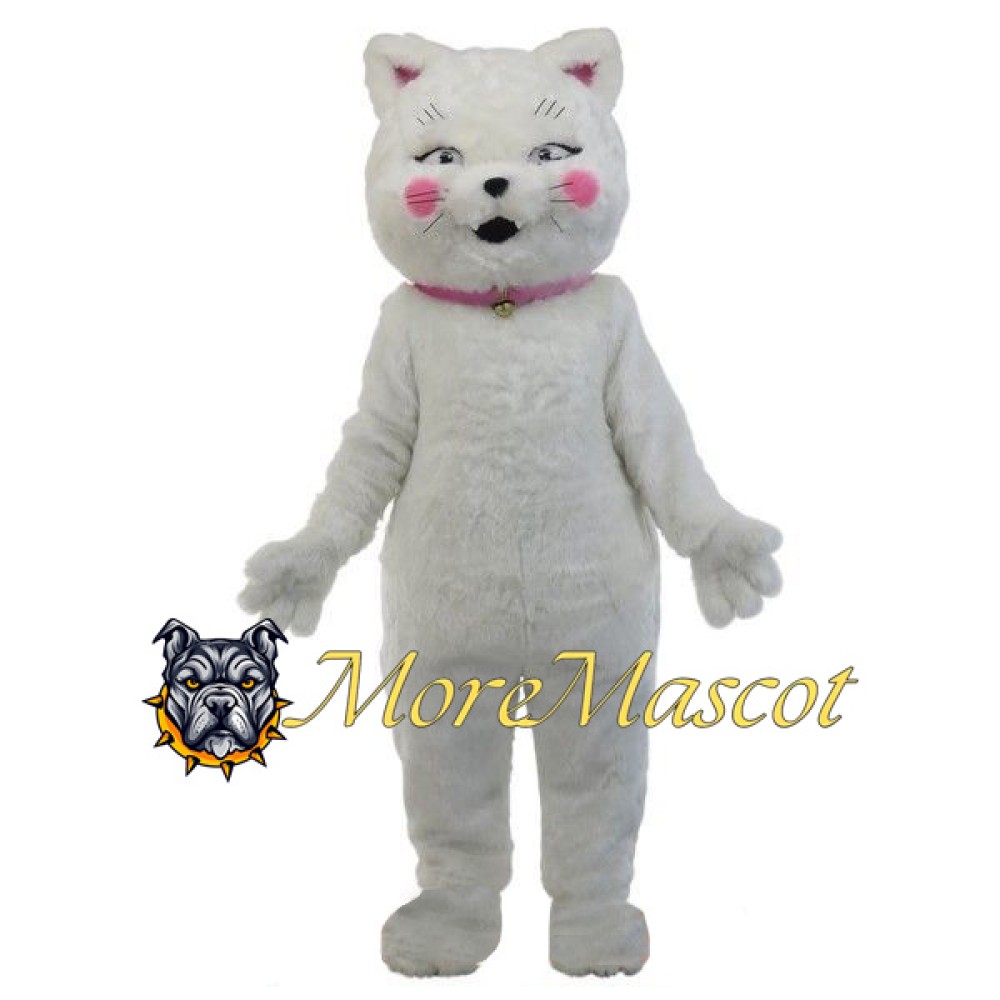 White Cat Mascot Furry Costume