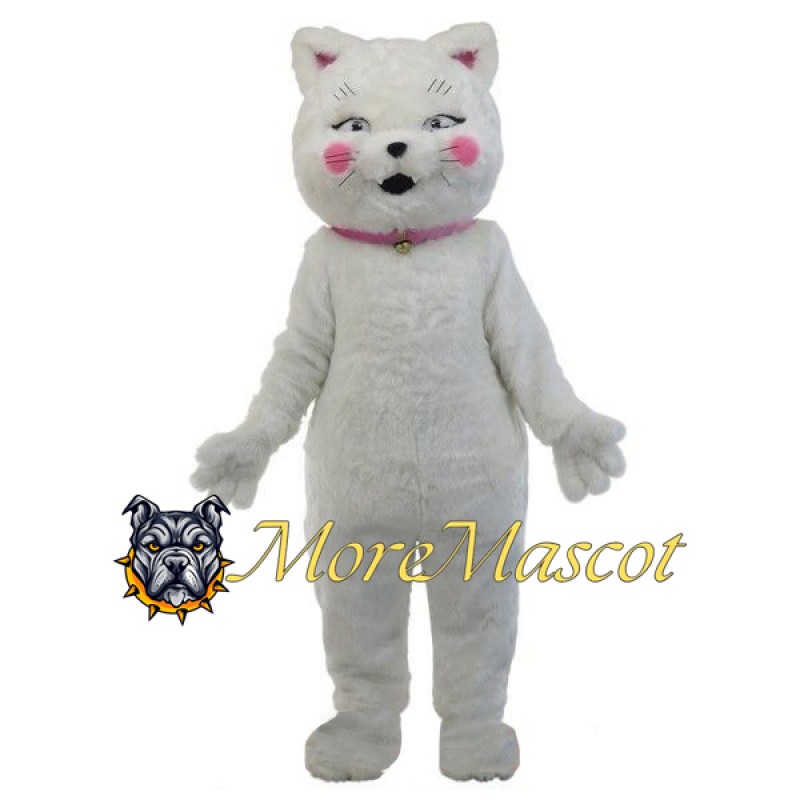 White Cat Mascot Furry Costume