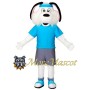 Sporty White Dog Mascot Costume