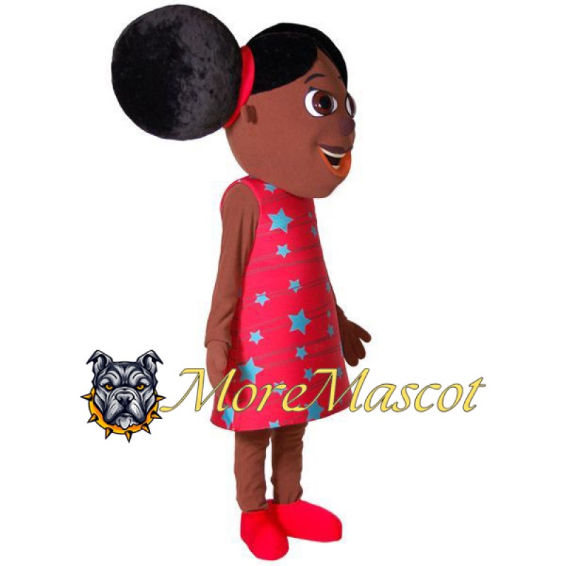 Cute Black Girl Mascot Costume