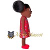 Cute Black Girl Mascot Costume