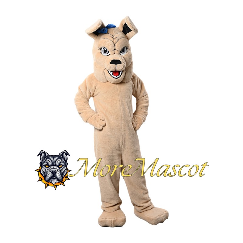 Khaki Bulldog Adult Mascot Costume
