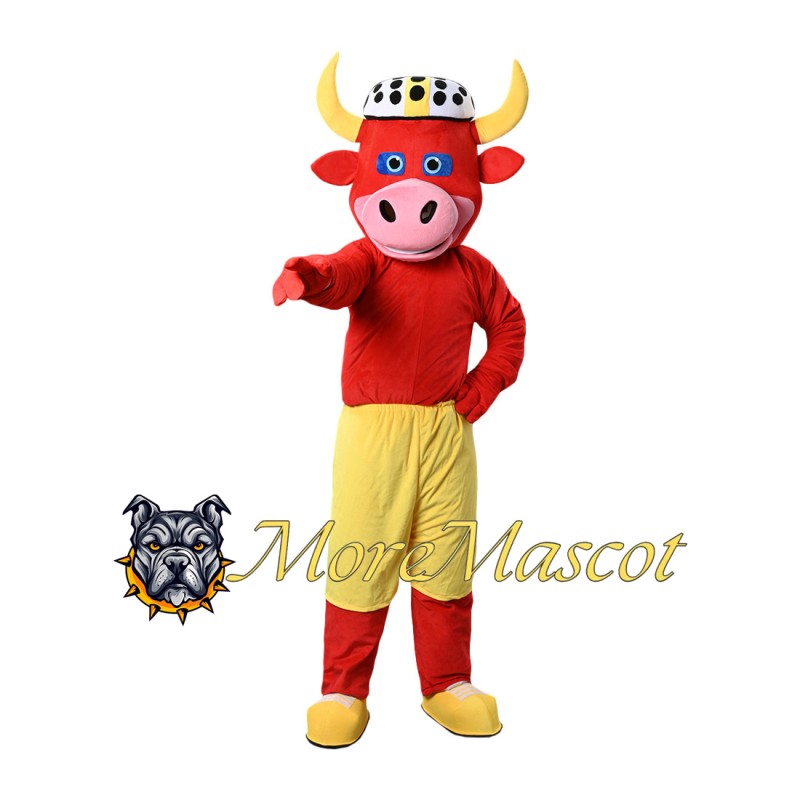 Funny Red Calf Mascot Costume