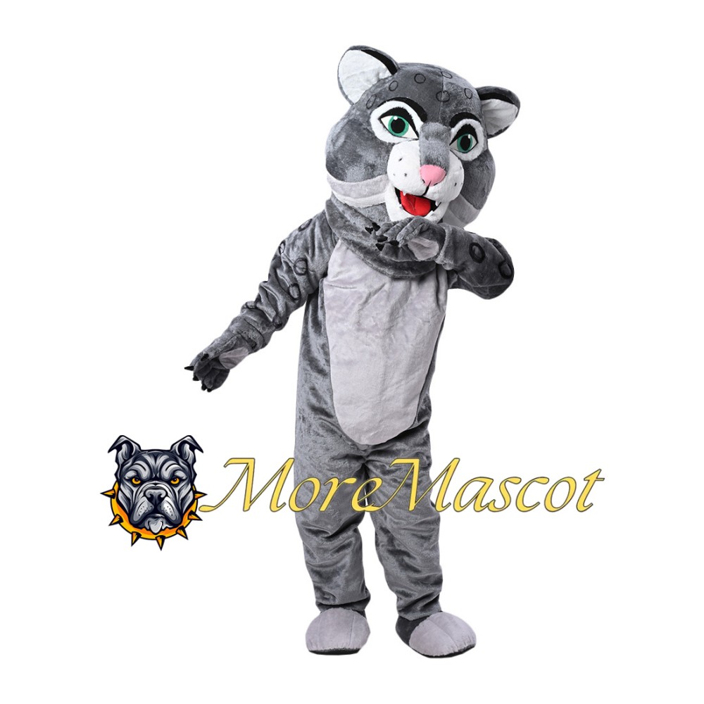 Grey Leopard Mascot Costume
