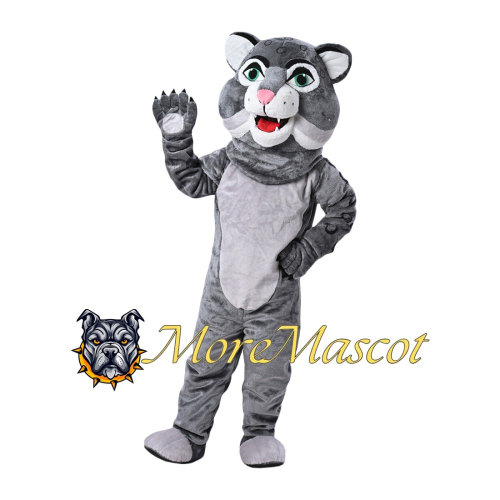 Grey Leopard Mascot Costume