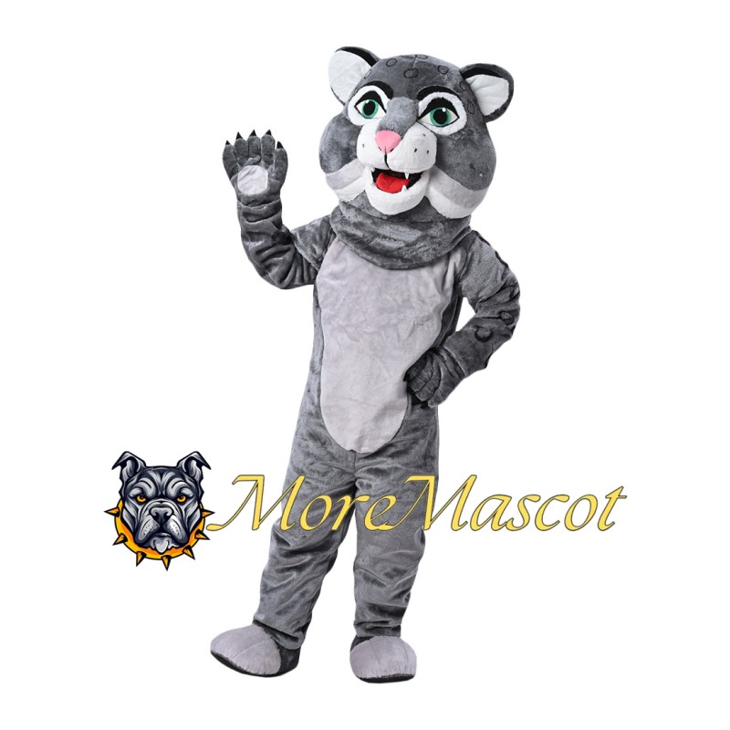 Grey Leopard Mascot Costume
