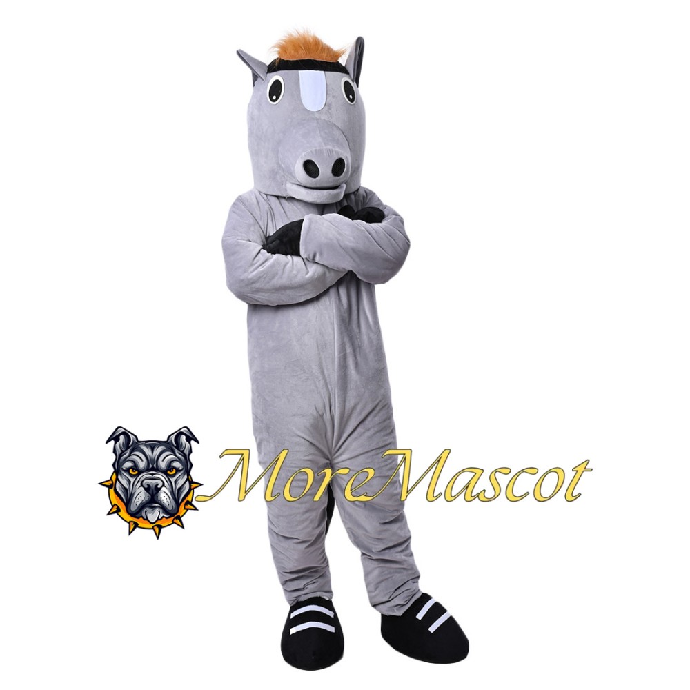 Gray Horse Mascot Costume