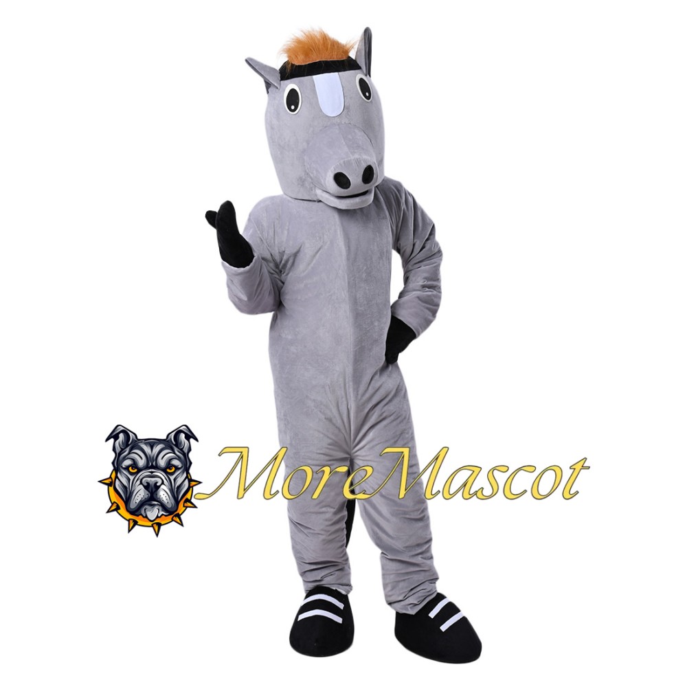 Gray Horse Mascot Costume
