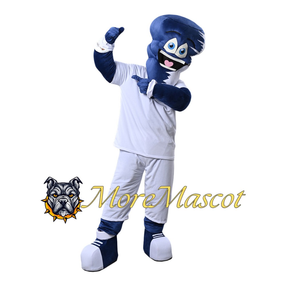 Blue White Storm Mascot Costume