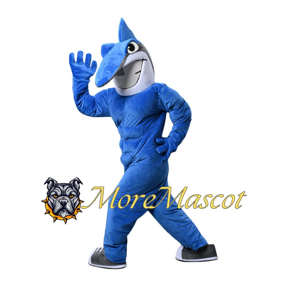 Muscular Shark Mascot Costume