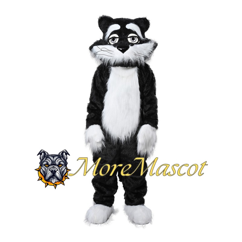 Black White Cat Mascot Costume