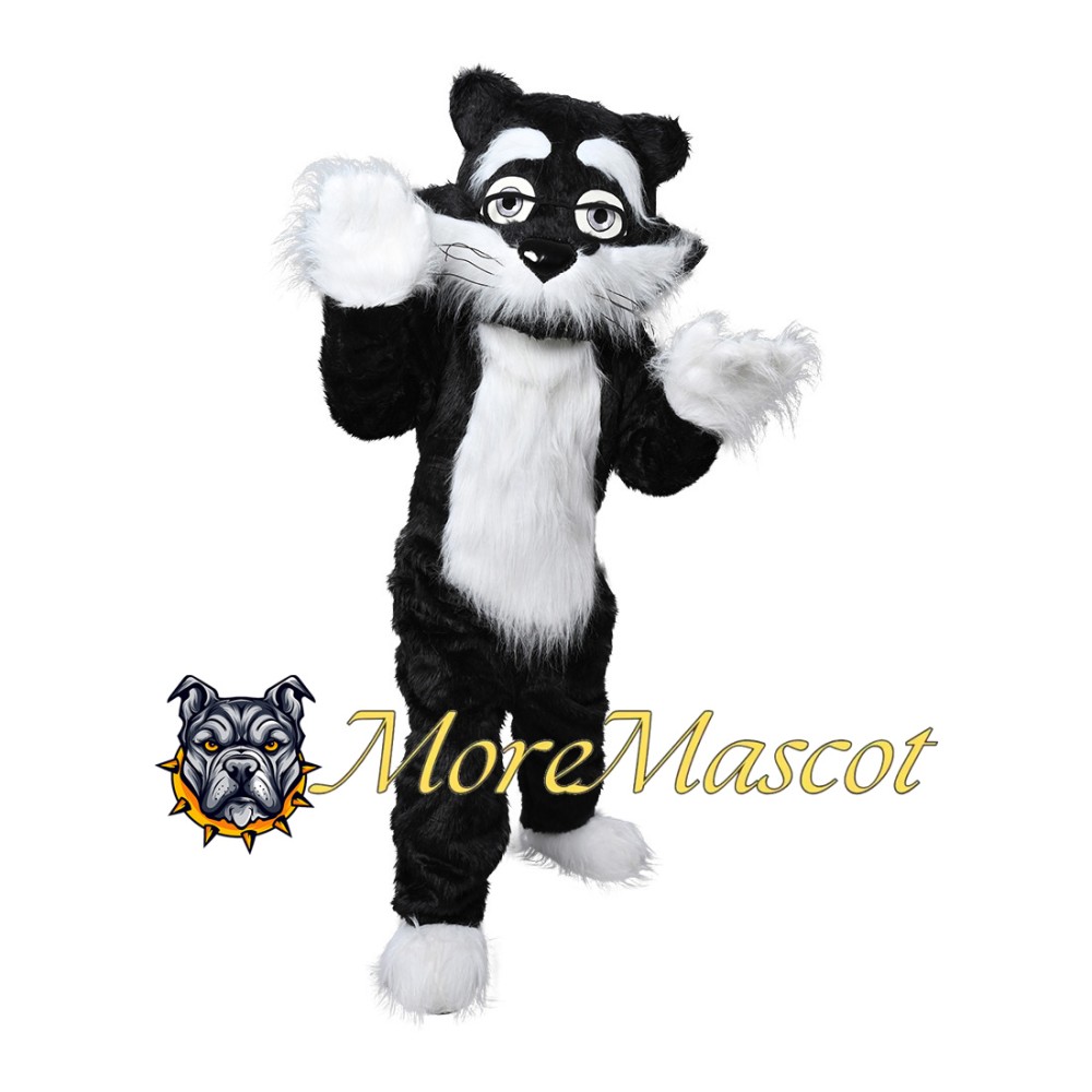 Black White Cat Mascot Costume