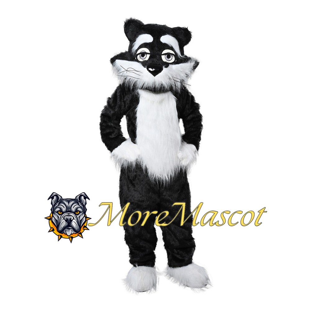Black White Cat Mascot Costume