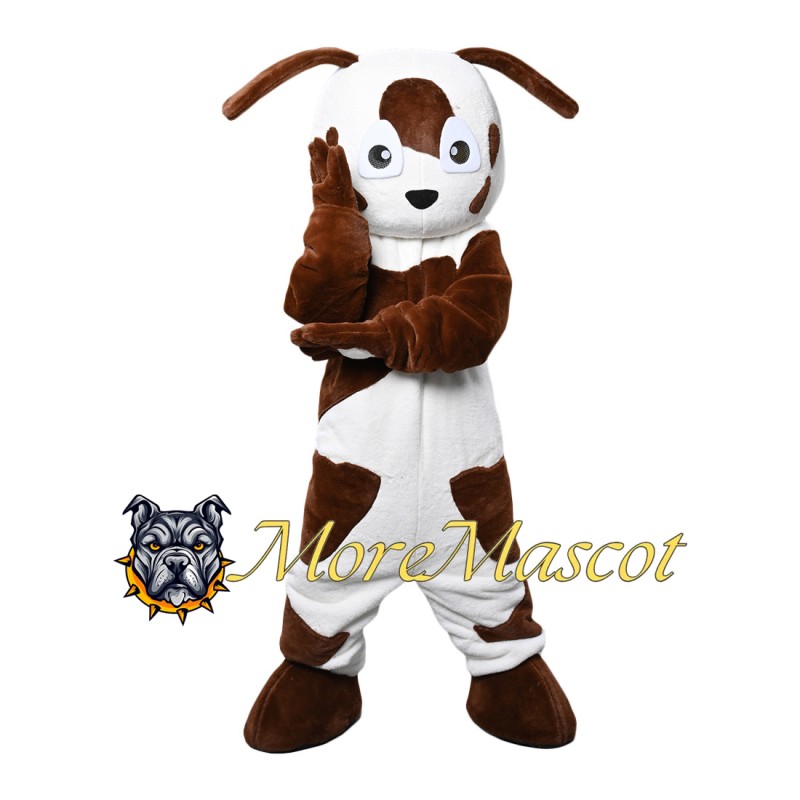 Brown White Dog Mascot Costume