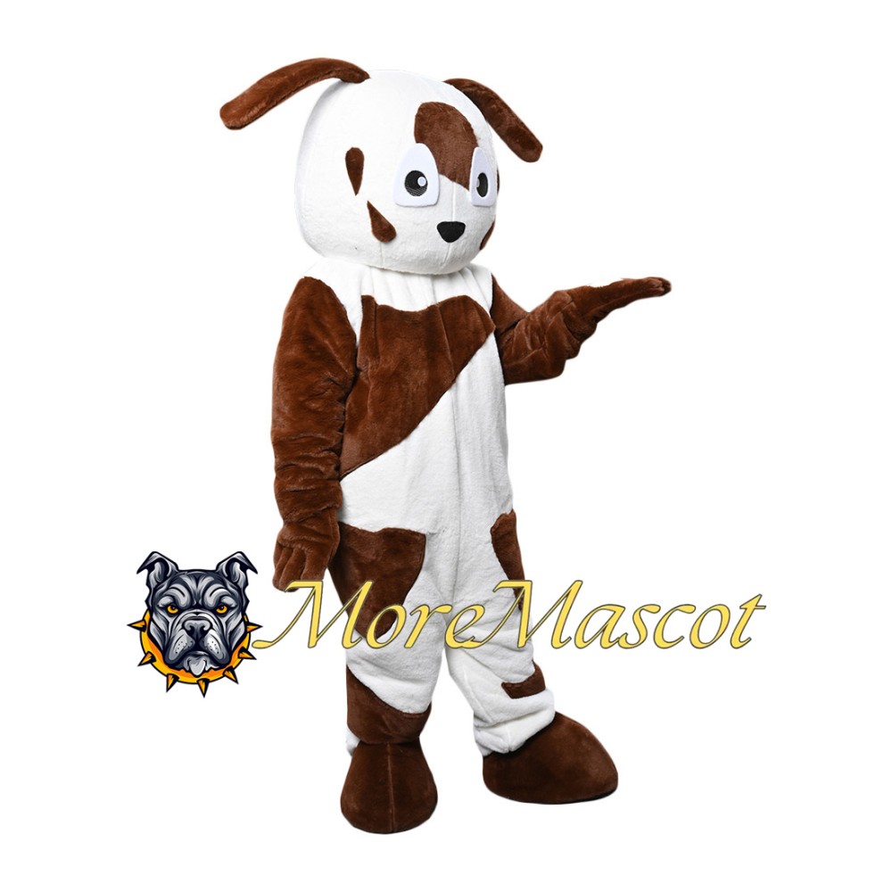 Brown White Dog Mascot Costume