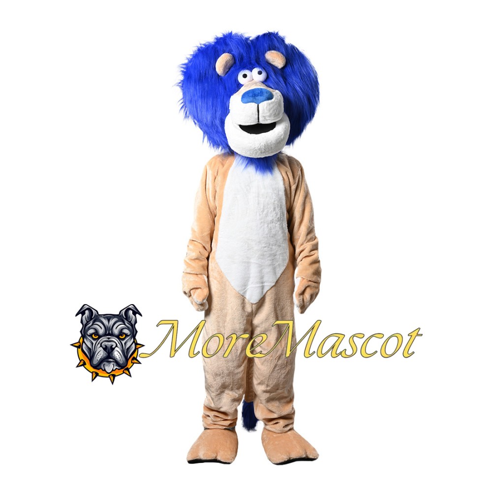 Lion With Blue Hair Mascot Costume