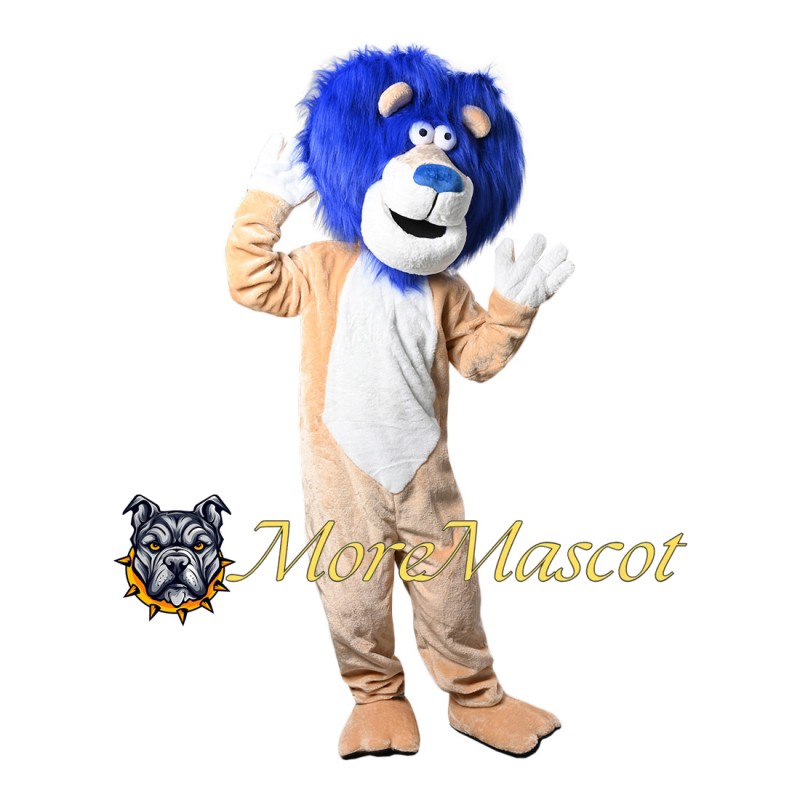 Lion With Blue Hair Mascot Costume