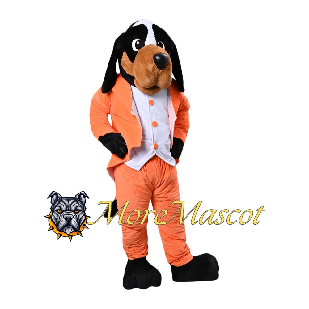 Orange Suit Dog Mascot Costume
