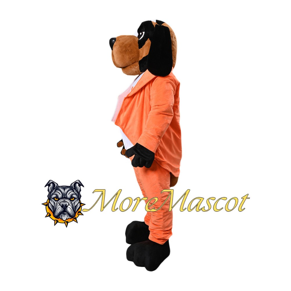Orange Suit Dog Mascot Costume
