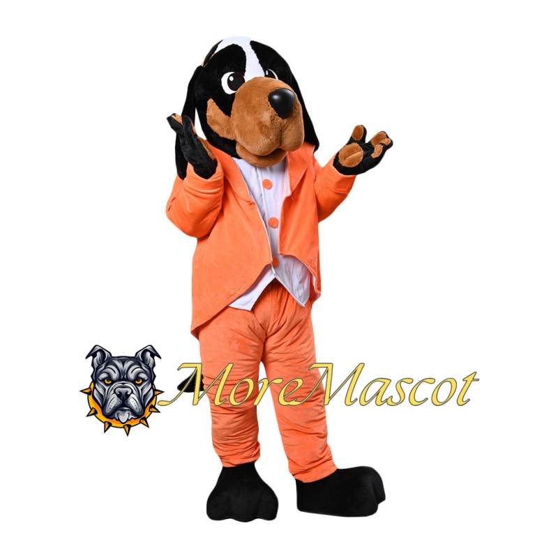 Orange Suit Dog Mascot Costume