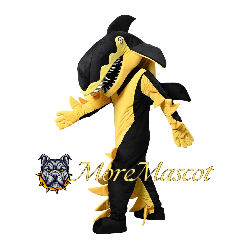 Yellow Black Shark Mascot Costume