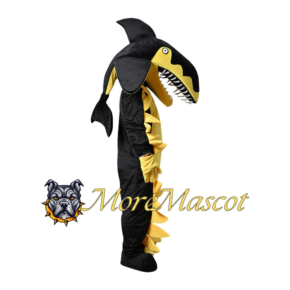 Yellow Black Shark Mascot Costume
