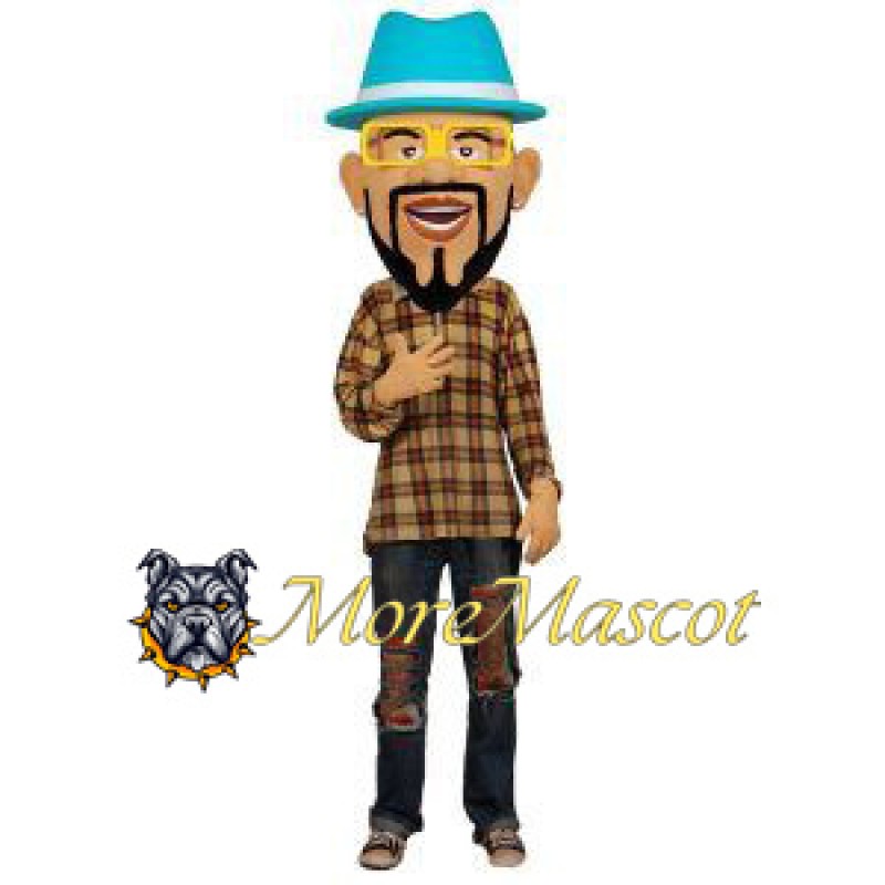 Bearded Man Mascot Costume