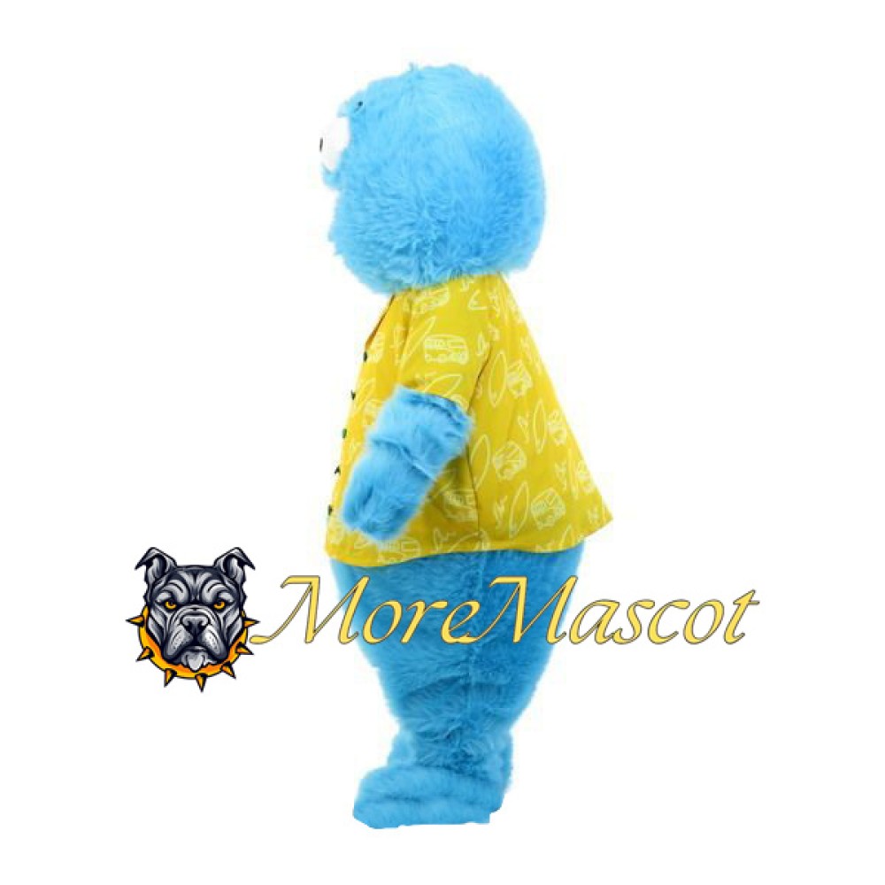 Furry Blue Monster Mascot Costume