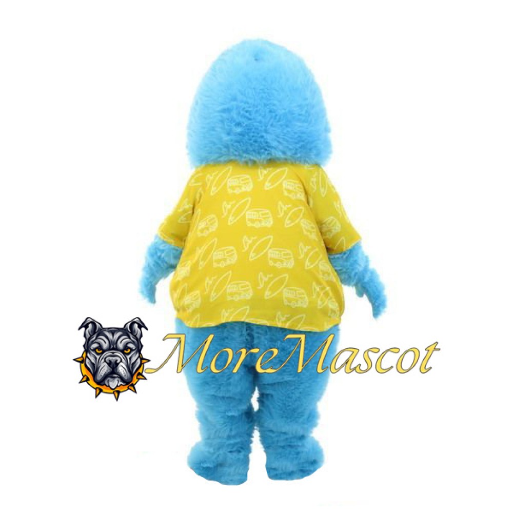 Furry Blue Monster Mascot Costume