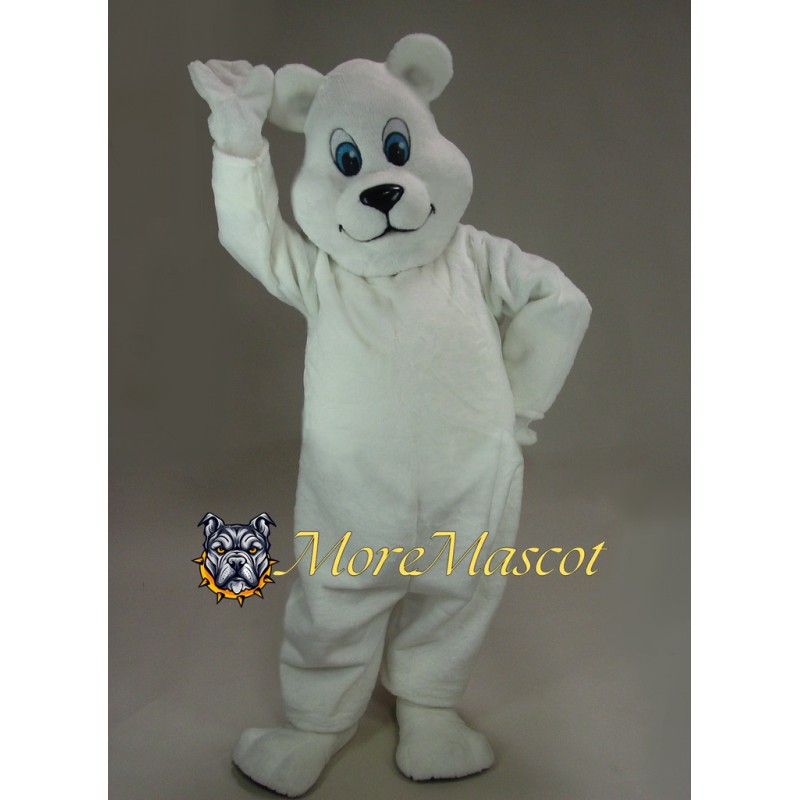 Cute White Bear Mascot Costume