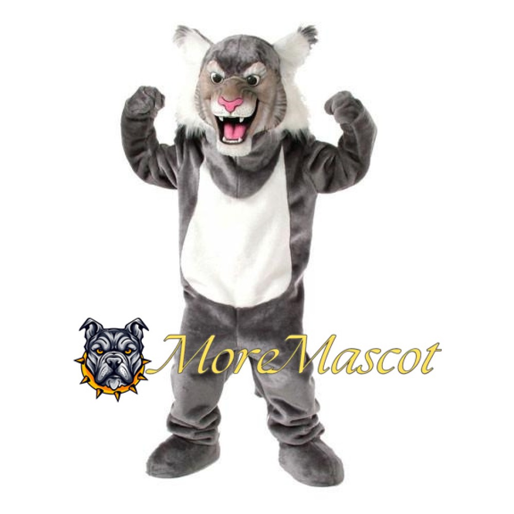 Grey Leopard Mascot Costume