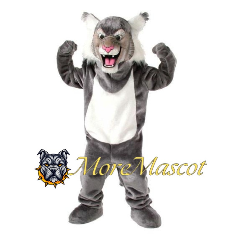 Grey Leopard Mascot Costume
