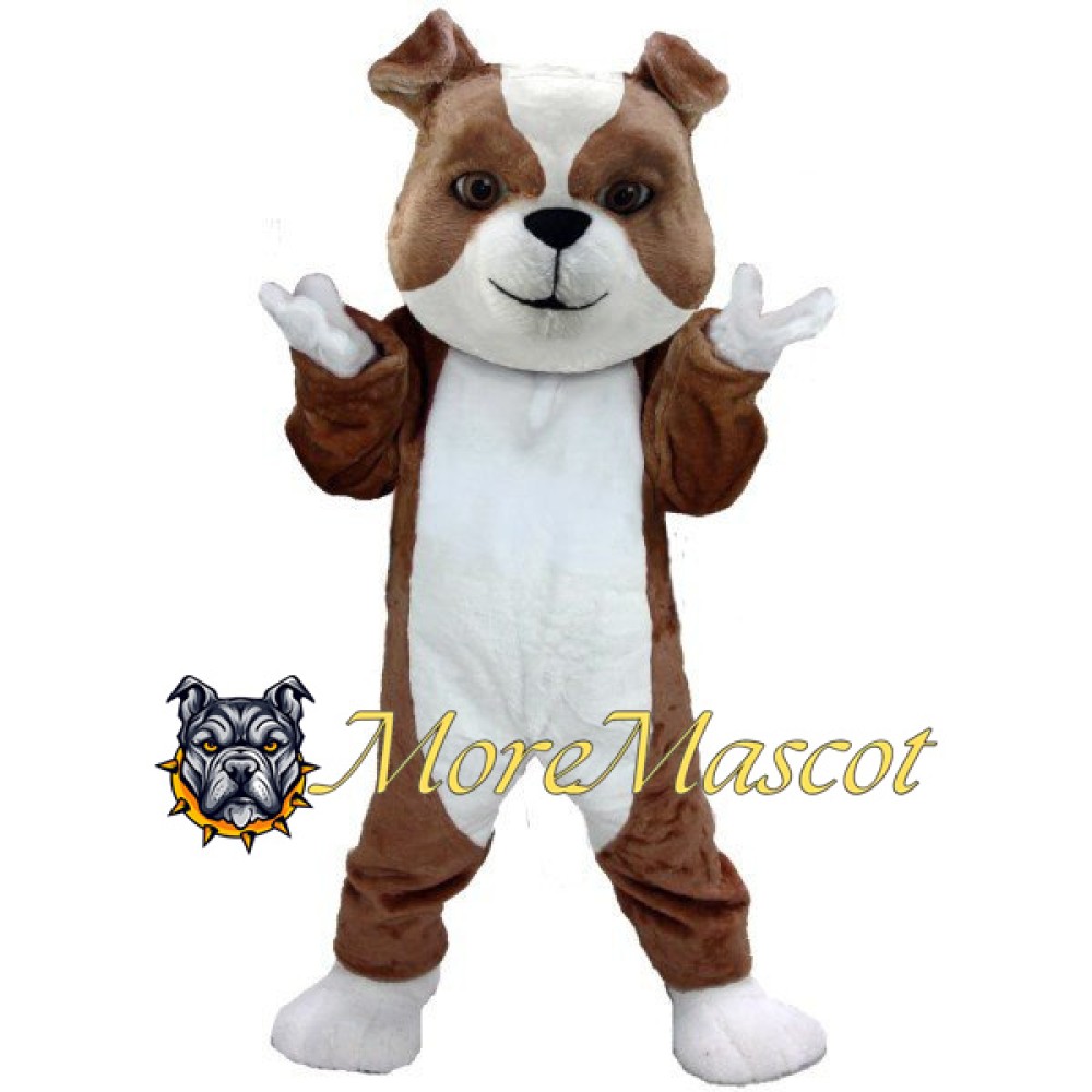 Brown White Dog Mascot Costume