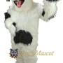 Furry White Dog Mascot Costume