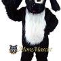 Furry Black Dog Mascot Costume