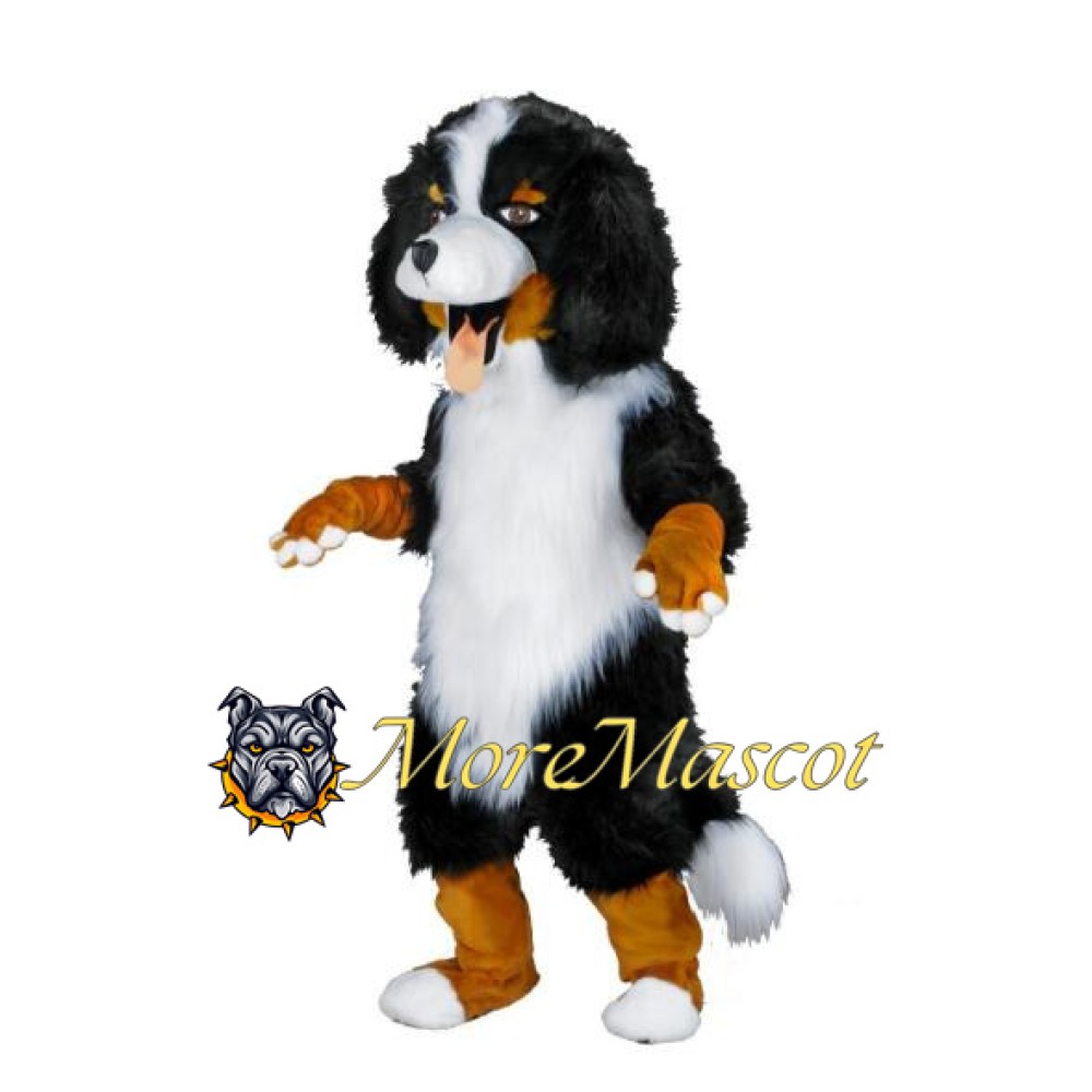 White Black Dog Mascot Costume
