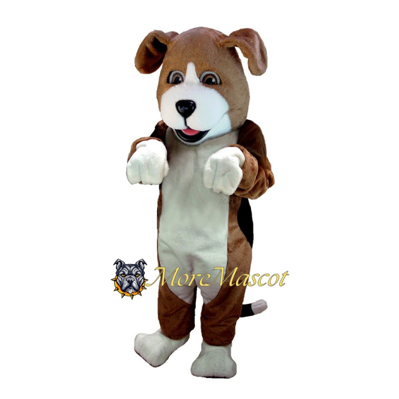 White Brown Dog Mascot Costume