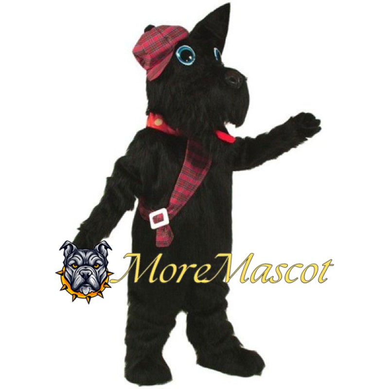 Realistic Black Dog Mascot Costume