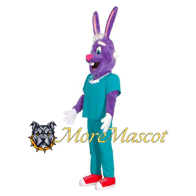 Purple Doctor Rabbit Mascot Costume