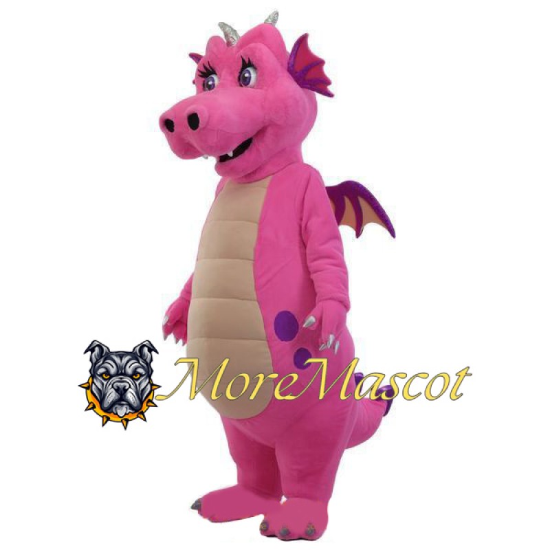 Pink Dragon Mascot Costume