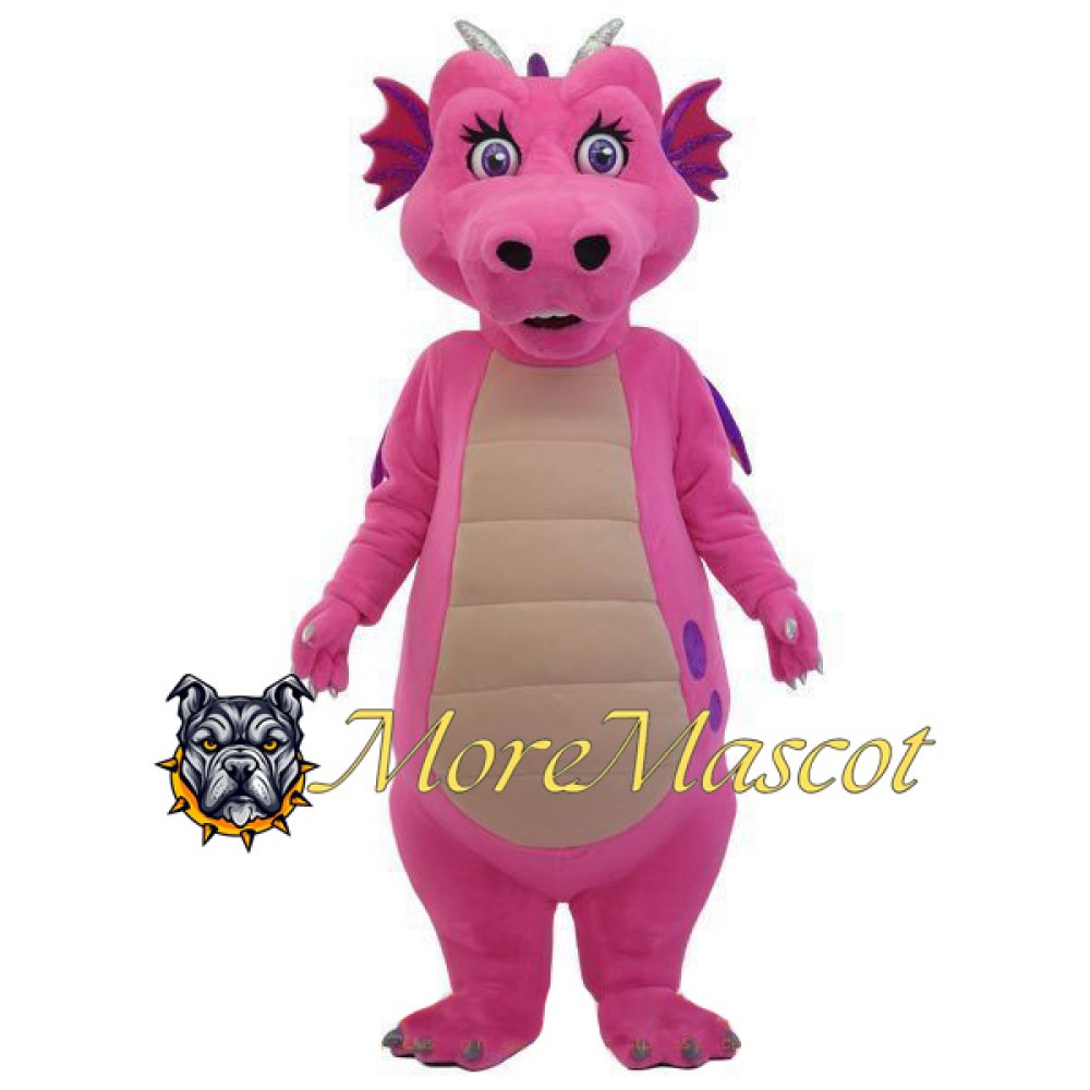 Pink Dragon Mascot Costume