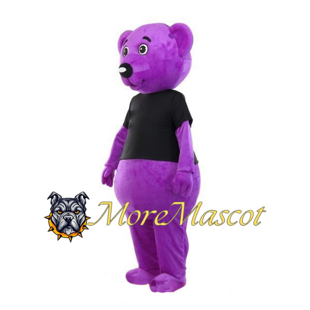 Purple Bear Mascot Costume