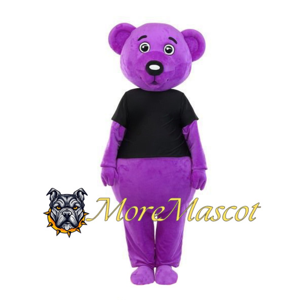Purple Bear Mascot Costume