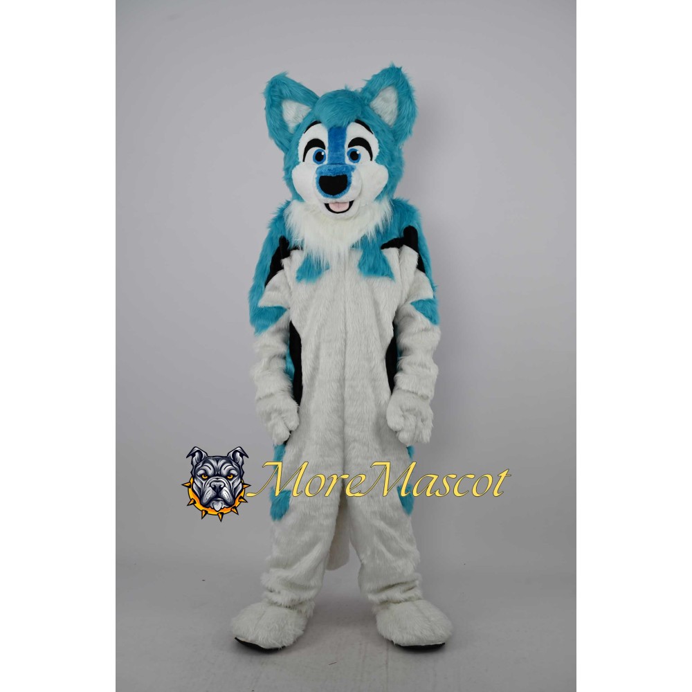 Blue & White Husky Dog Mascot Costume