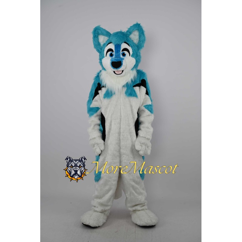 Blue & White Husky Dog Mascot Costume
