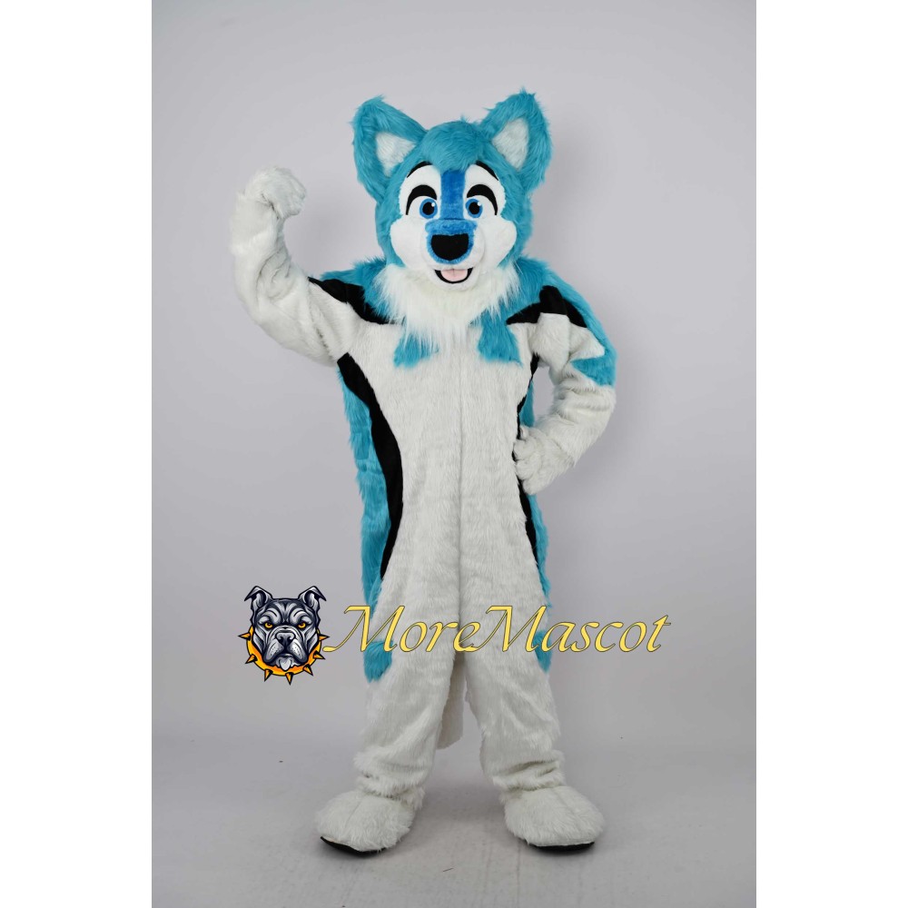 Blue & White Husky Dog Mascot Costume