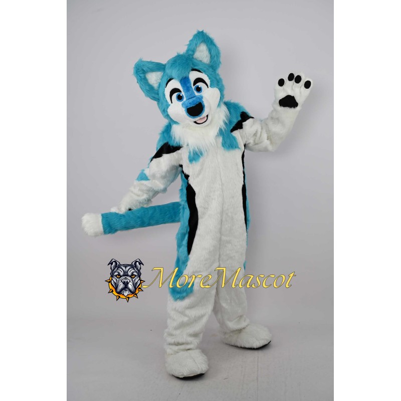 Blue & White Husky Dog Mascot Costume