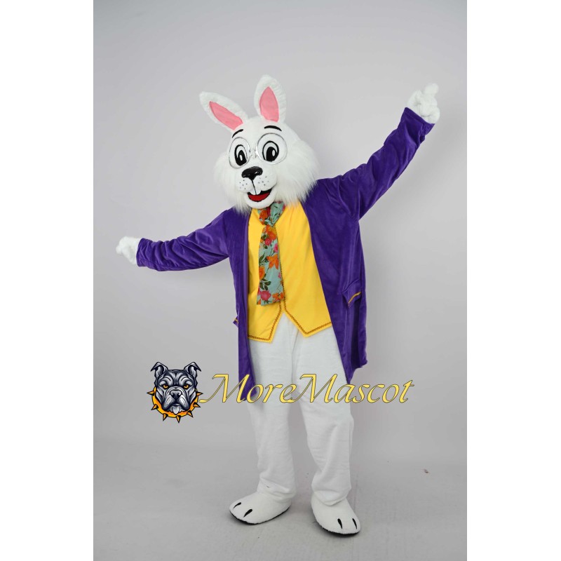 Purple Suit Rabbit Mascot Costume