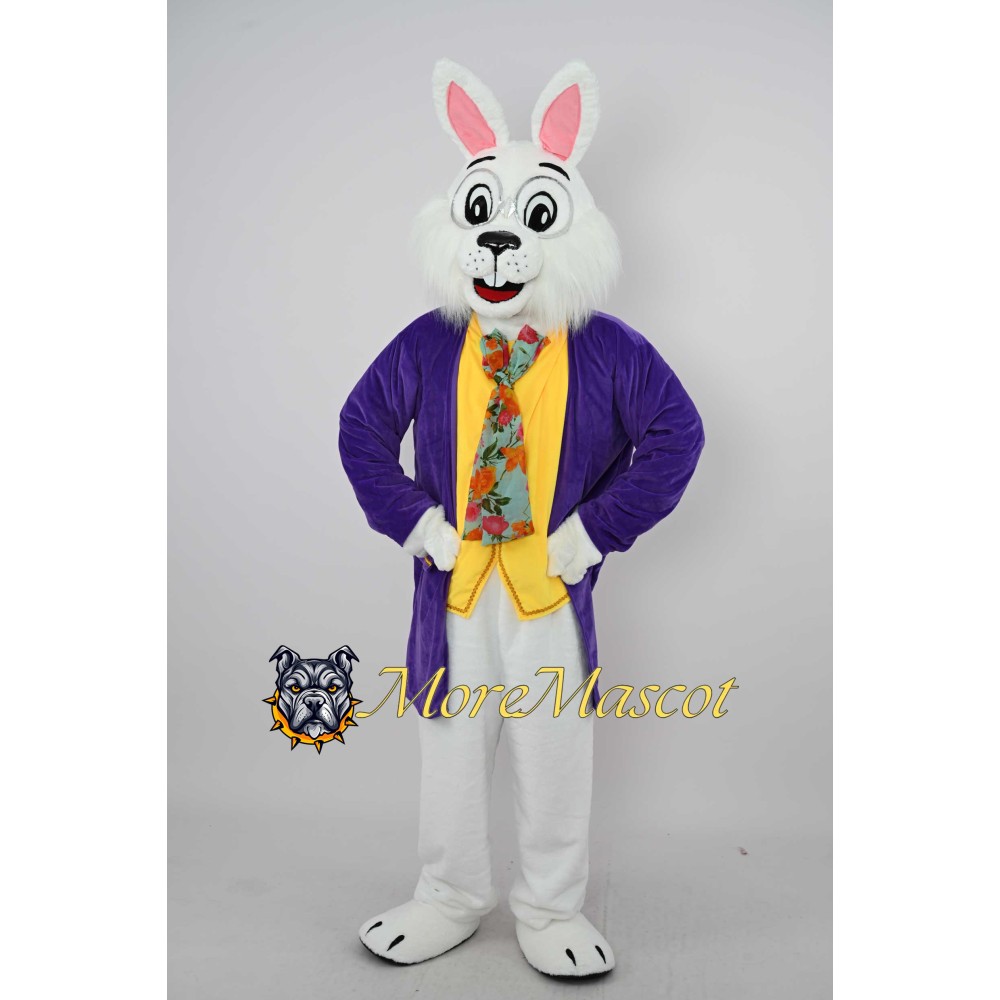 Purple Suit Rabbit Mascot Costume