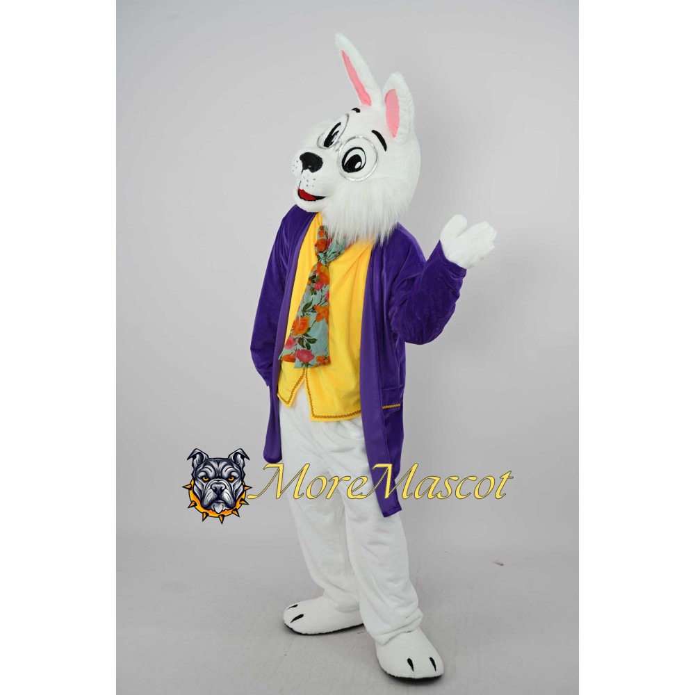 Purple Suit Rabbit Mascot Costume